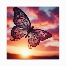 Butterfly At Sunset 7 Canvas Print