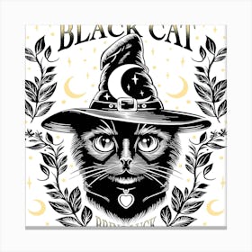 Black Cat Bring Luck Canvas Print