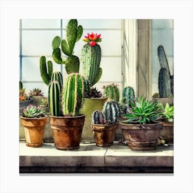 Cacti And Succulents 11 Canvas Print