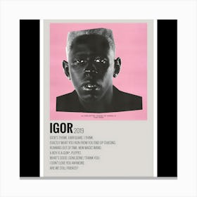 IGOR - Tyler, The Creator, 2019 Canvas Print