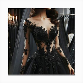 A Beautiful Black Wedding Designer Dress 4 Canvas Print