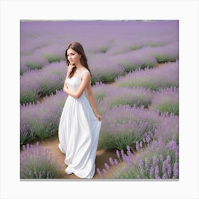 Absolute Reality V16 Beautiful Woman In White Dress In A Lavan 2 Canvas Print