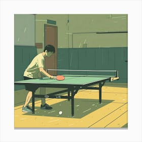 Ping Pong Player Canvas Print