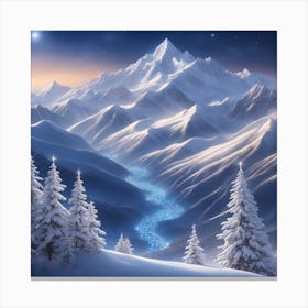 Snowy Mountains 21 Canvas Print