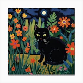 Cat In The Garden 1 Canvas Print