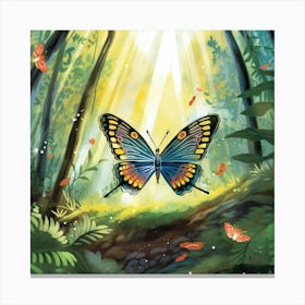 Butterfly In The Forest 1 Canvas Print