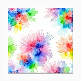 Watercolor Flowers Seamless Pattern Canvas Print