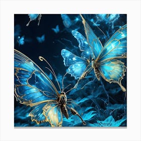 Blue Butterflies Canvas Print