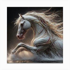 Horse In Water Canvas Print