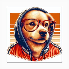 Dog With Glasses 3 Canvas Print