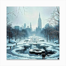 Winter In New York City 2 Canvas Print