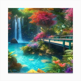 Waterfall In The Forest 37 Canvas Print