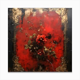 Vintage Dark Flowers 5 Canvas Print