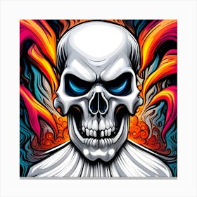 Skull With Flames 3 Canvas Print