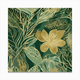 Gold Floral Pattern Canvas Print