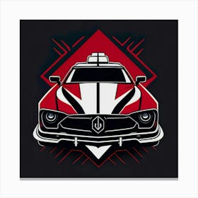 Car Red Artwork Of Graphic Design Flat (144) Canvas Print