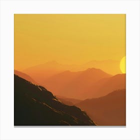 Sunset On A Mountain Canvas Print