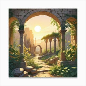 Into The Garden Ai Art Wall Art Design Illustration (36) Canvas Print