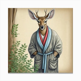 Deer In Robe 9 Canvas Print