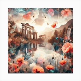 Poppies And Ruins Canvas Print