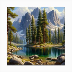 California Mountain Lake Canvas Print