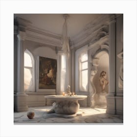Room With Statues 9 Canvas Print