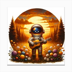 Astronaut playing guitar Canvas Print