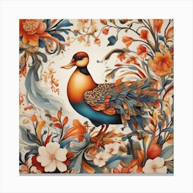 Bird In A Flower Canvas Print