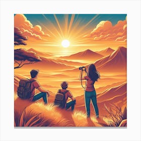 Sunset With Friends Canvas Print