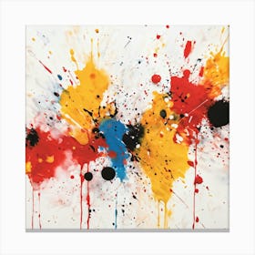 Abstract Art Featuring A Closeup View Of A Splattered Ink Pattern Grunge Style With Rough Dabs And (1) 2 Canvas Print