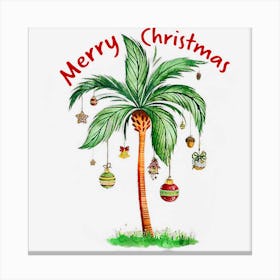 Merry Christmas Tropical Christmas On The Beach Funny 1 Canvas Print