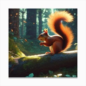 Red Squirrel In The Forest 69 Canvas Print