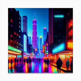 Neon City 1 Canvas Print