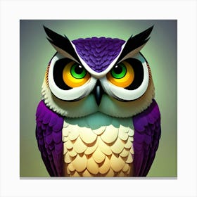 Purple Owl Canvas Print