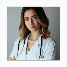 Portrait Of A Female Doctor Canvas Print