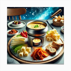 A Beautifully Plated Dish Named Alpine Kimchi Fondue 1024x1024 Canvas Print