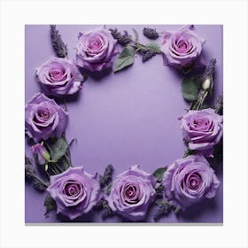 Purple Roses In A Circle Canvas Print