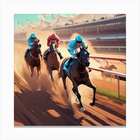 Horse Racing 16 Canvas Print