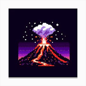 8-bit volcano eruption 2 Canvas Print