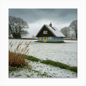 Cottage In The Snow 1 Canvas Print