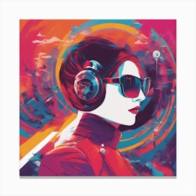 New Poster For Ray Ban Speed, In The Style Of Psychedelic Figuration, Eiko Ojala, Ian Davenport, Sci (10) Canvas Print