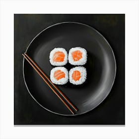 Sushi And Chopsticks Art Canvas Print