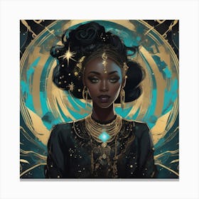 Black Woman In Gold Canvas Print