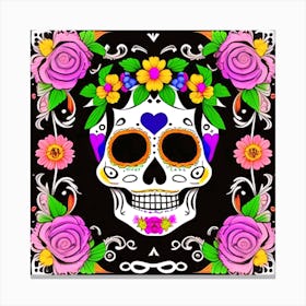Day Of The Dead Skull 4 Canvas Print