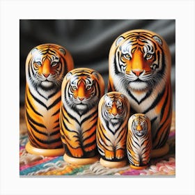 Tiger Nesting Dolls Canvas Print