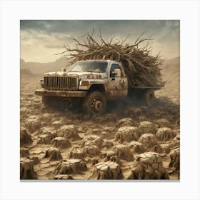 Truck In The Desert 1 Canvas Print