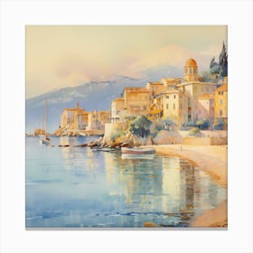 Sunset Embrace: Italian Coastal Impression Canvas Print