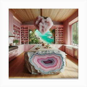 Pink Kitchen Geode Canvas Print