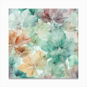 Watercolor Leaves Canvas Print