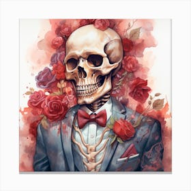 Skeleton In A Suit 3 Canvas Print